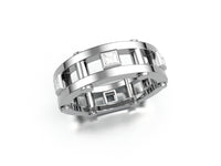 Men's Contemporary Band with Square Cut White Sapphires