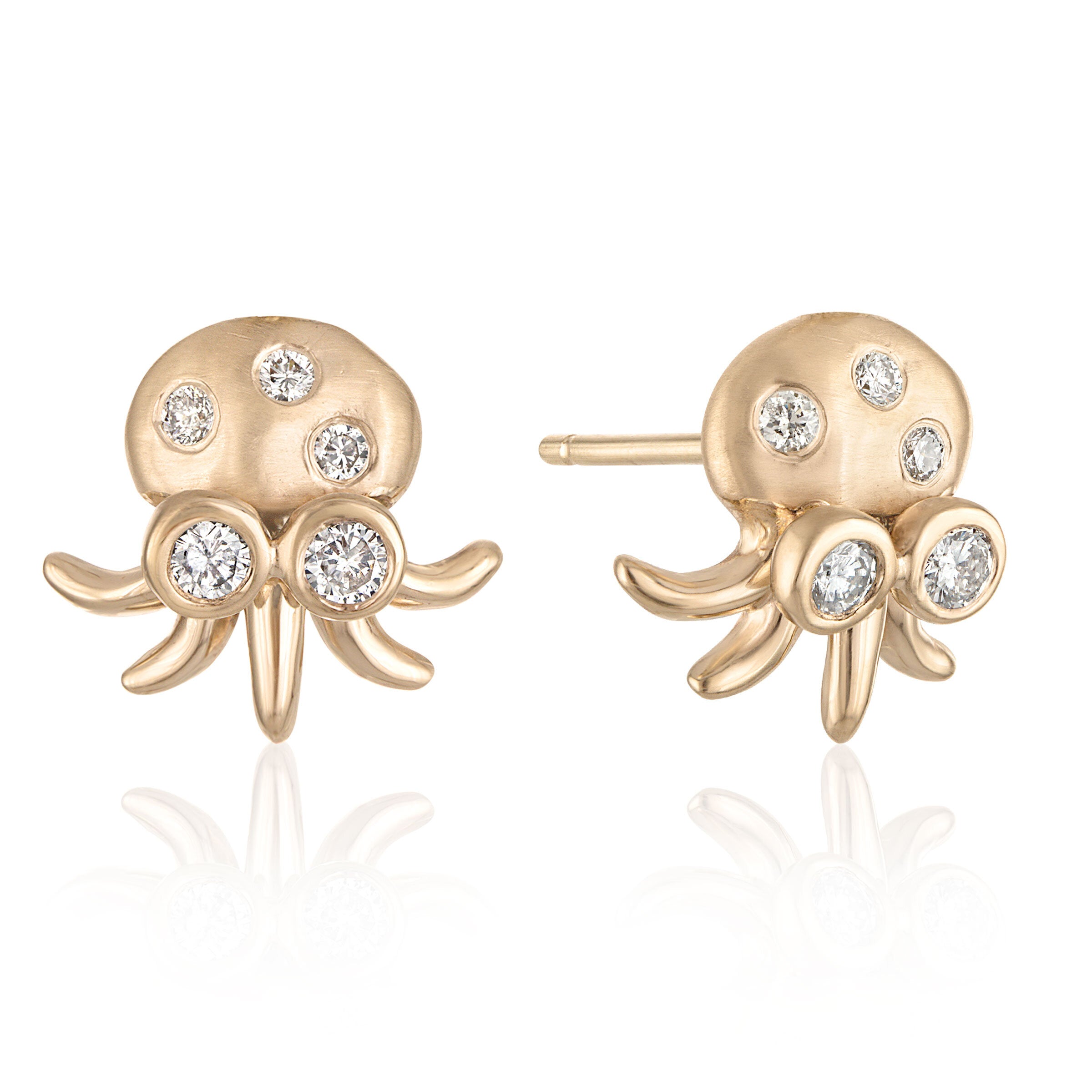 Gold Baby Octopus Earrings