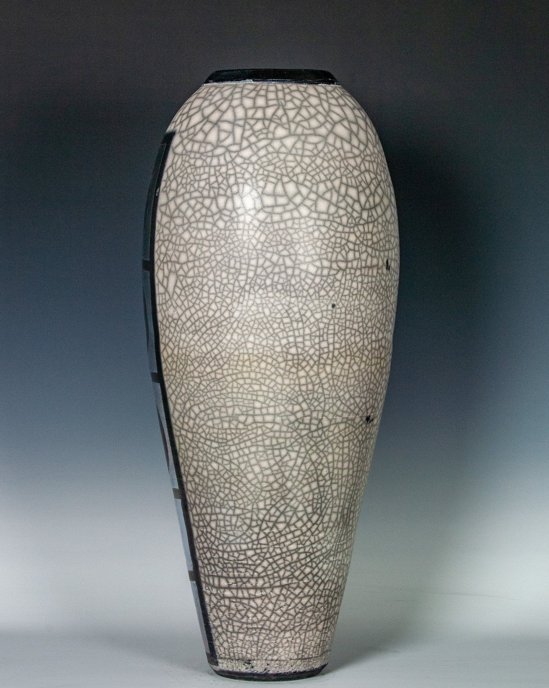 Raku Vessel with Round Ladder Motif