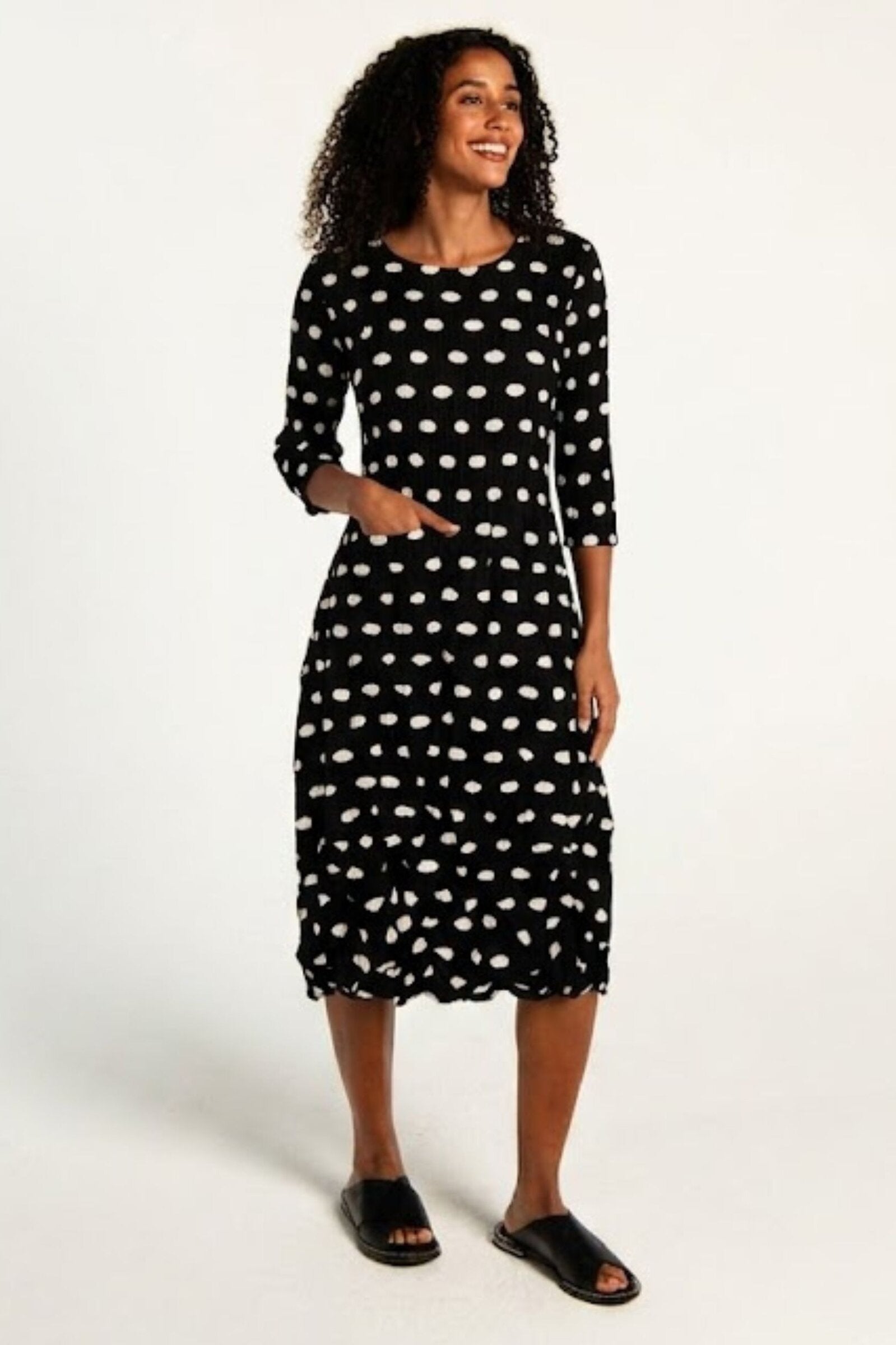 3/4 Sleeve Smash Pocket Dress