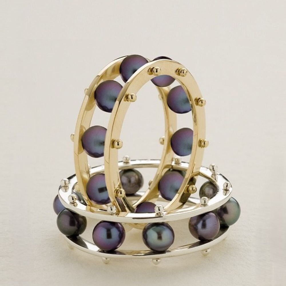 Black Pearl Tambourine Ring