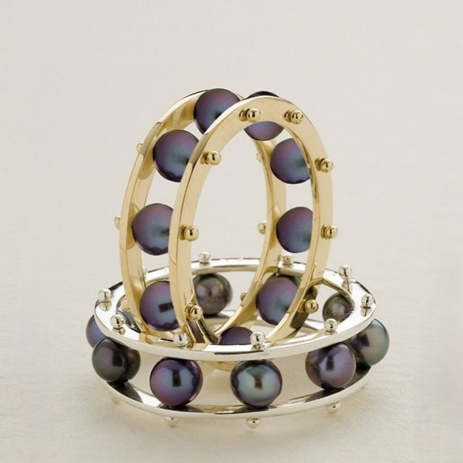 Black Pearl Tambourine Ring