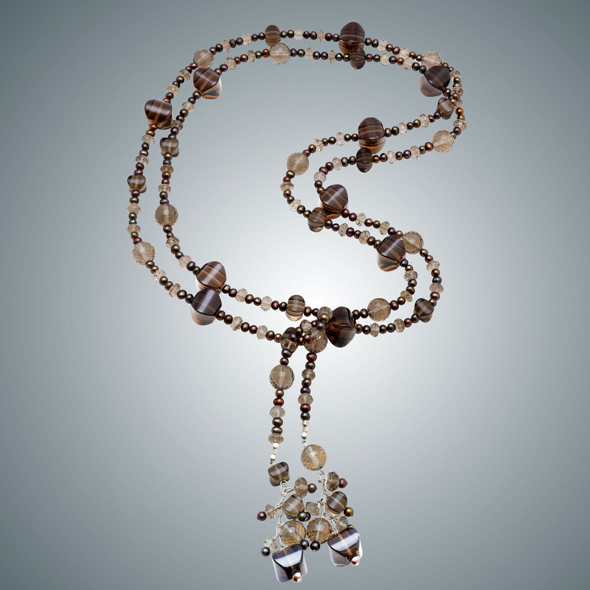 Topaz, Pearl & Sterling Silver Lariat