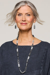 Striped Rectangular Earrings
