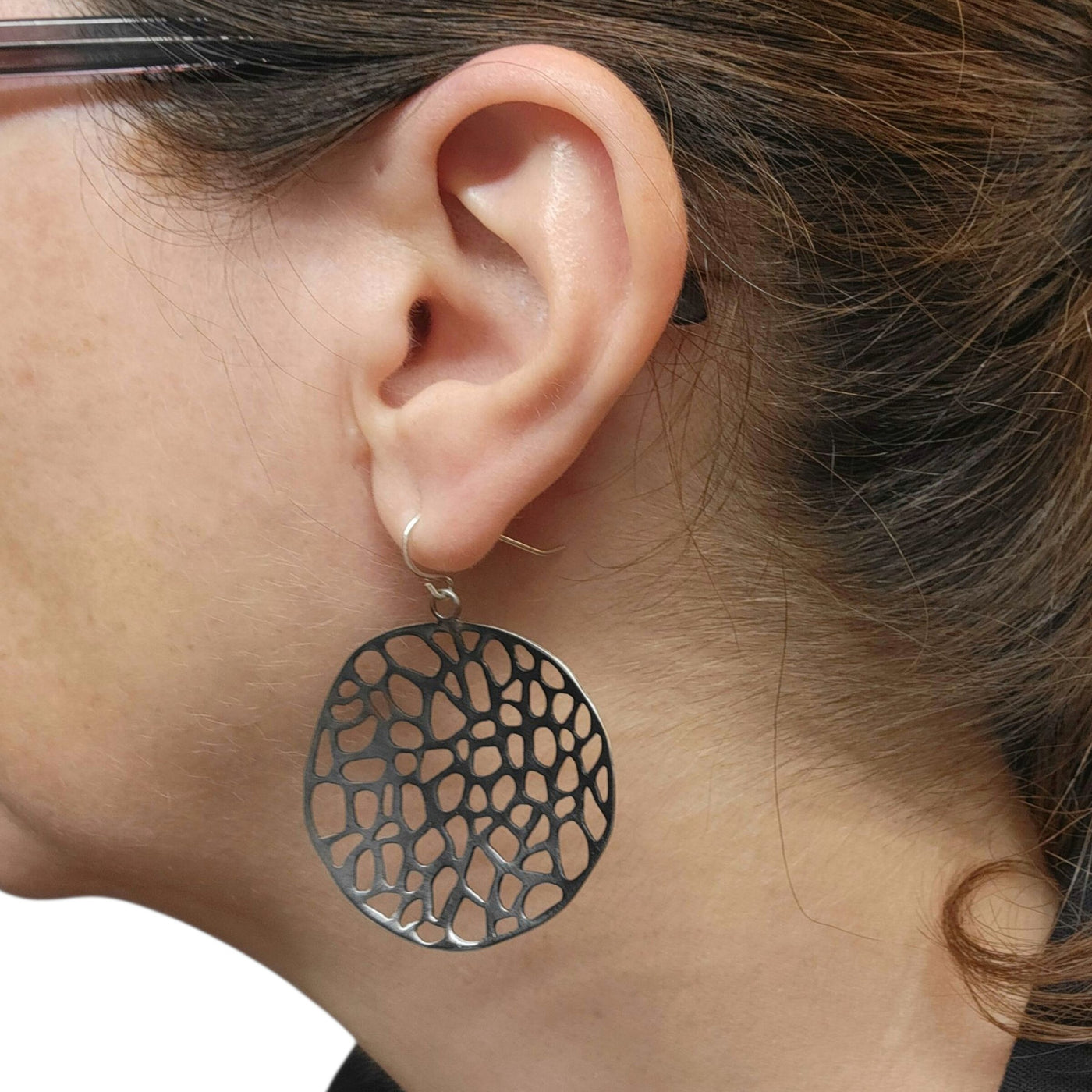Large Pierced Disk Earrings