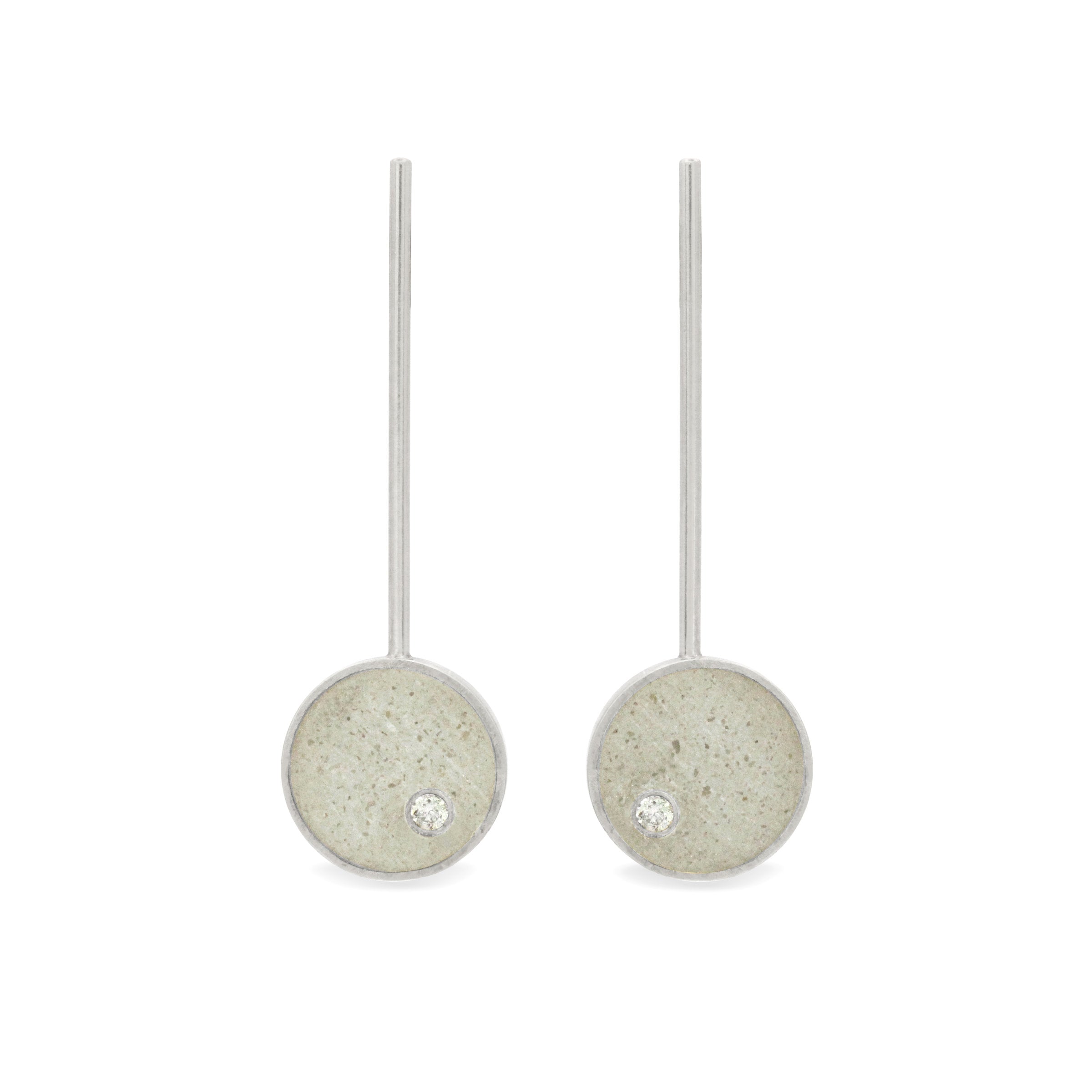 Sterling Silver with White Concrete