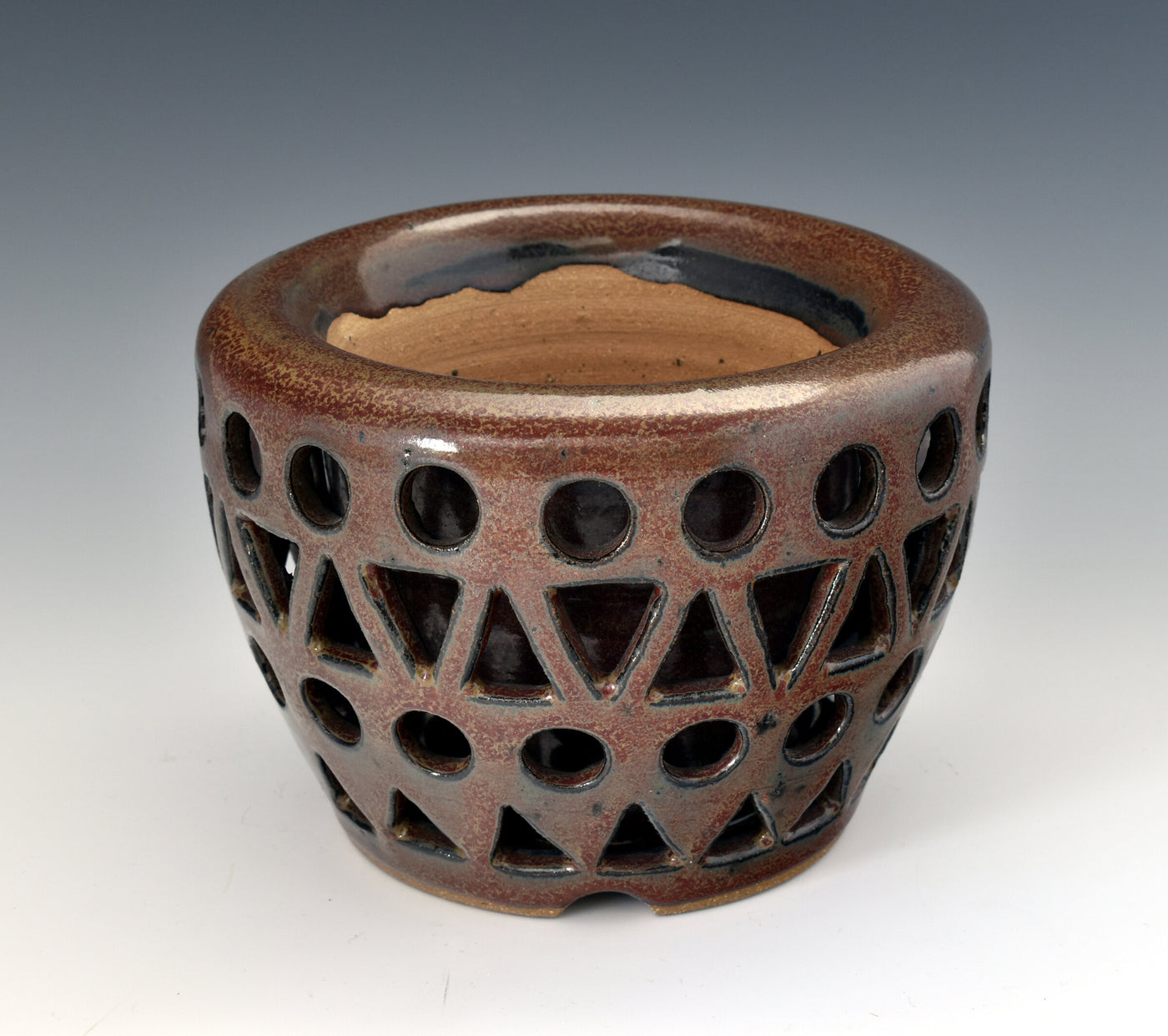Double Walled Pierced Stoneware Planter