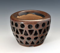 Double Walled Pierced Stoneware Planter