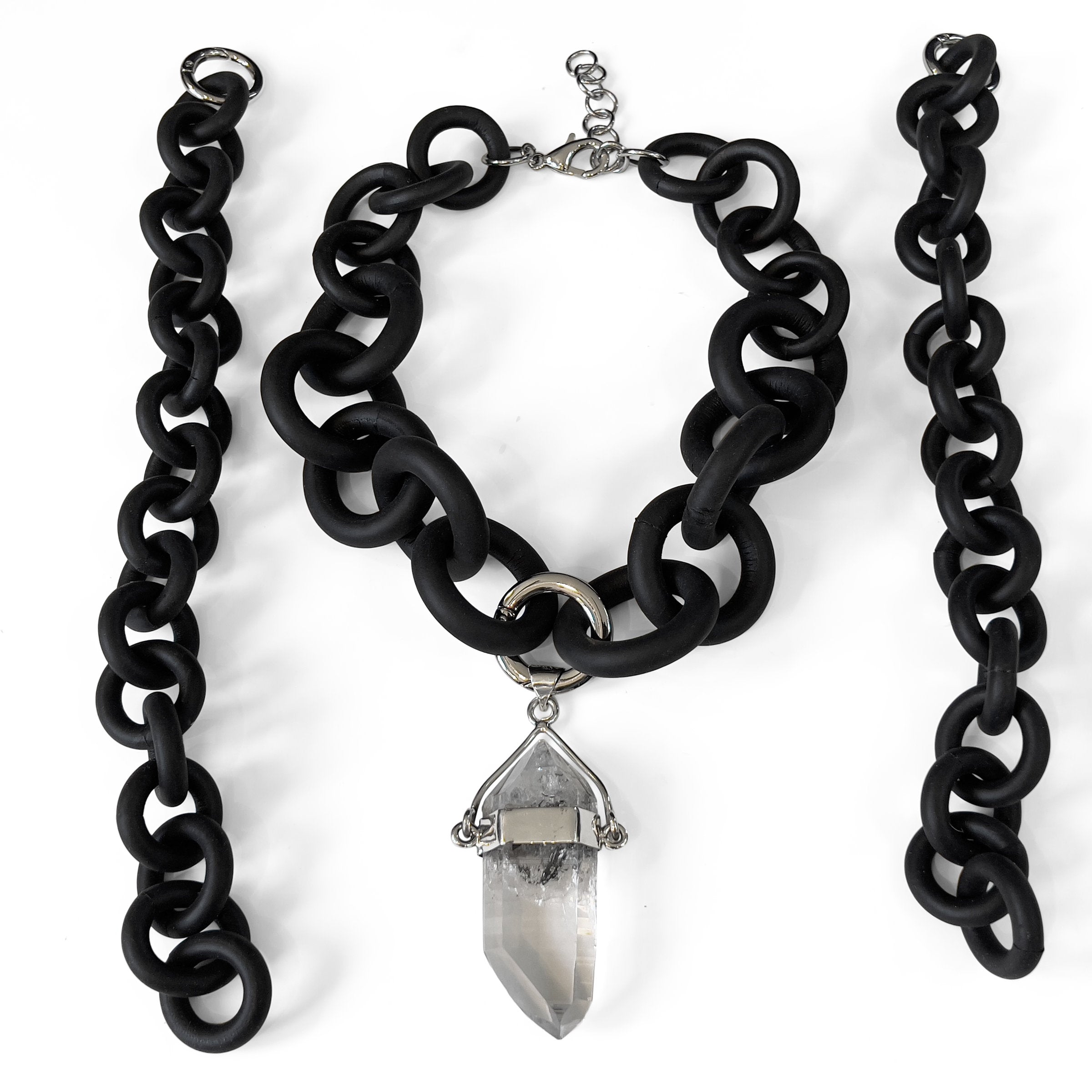 Tibetan Quartz Convertible Rubber Necklace