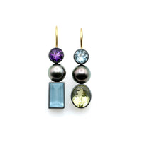 Tahitian Pearl & Gemstone Earrings