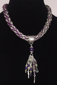 Dangles of Amethyst & Prehnite Necklace
