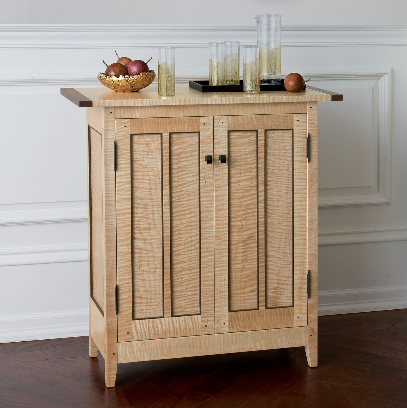 Tiger Maple Side Cabinet