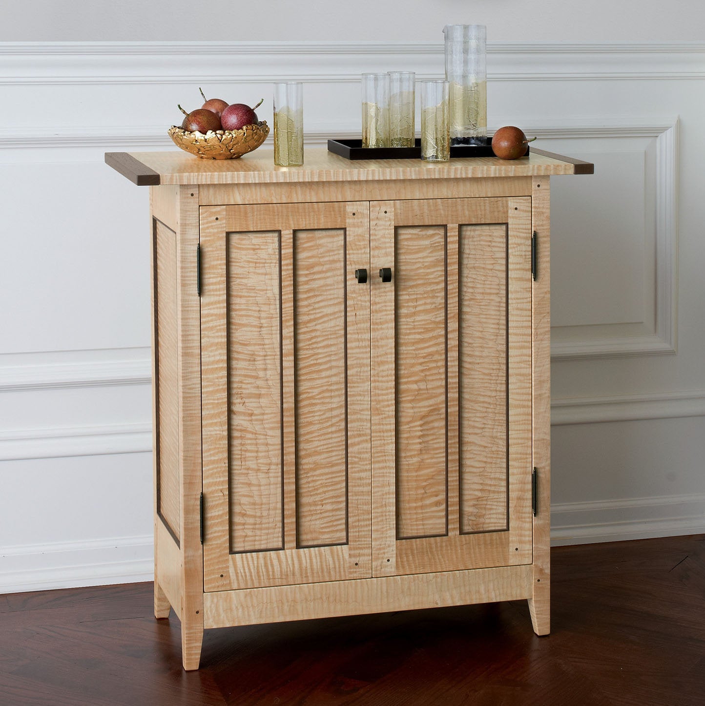 Tiger Maple Side Cabinet