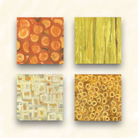 (Clockwise) Geisha, Bamboo, Pebbles, Tatami Wooden Tiles