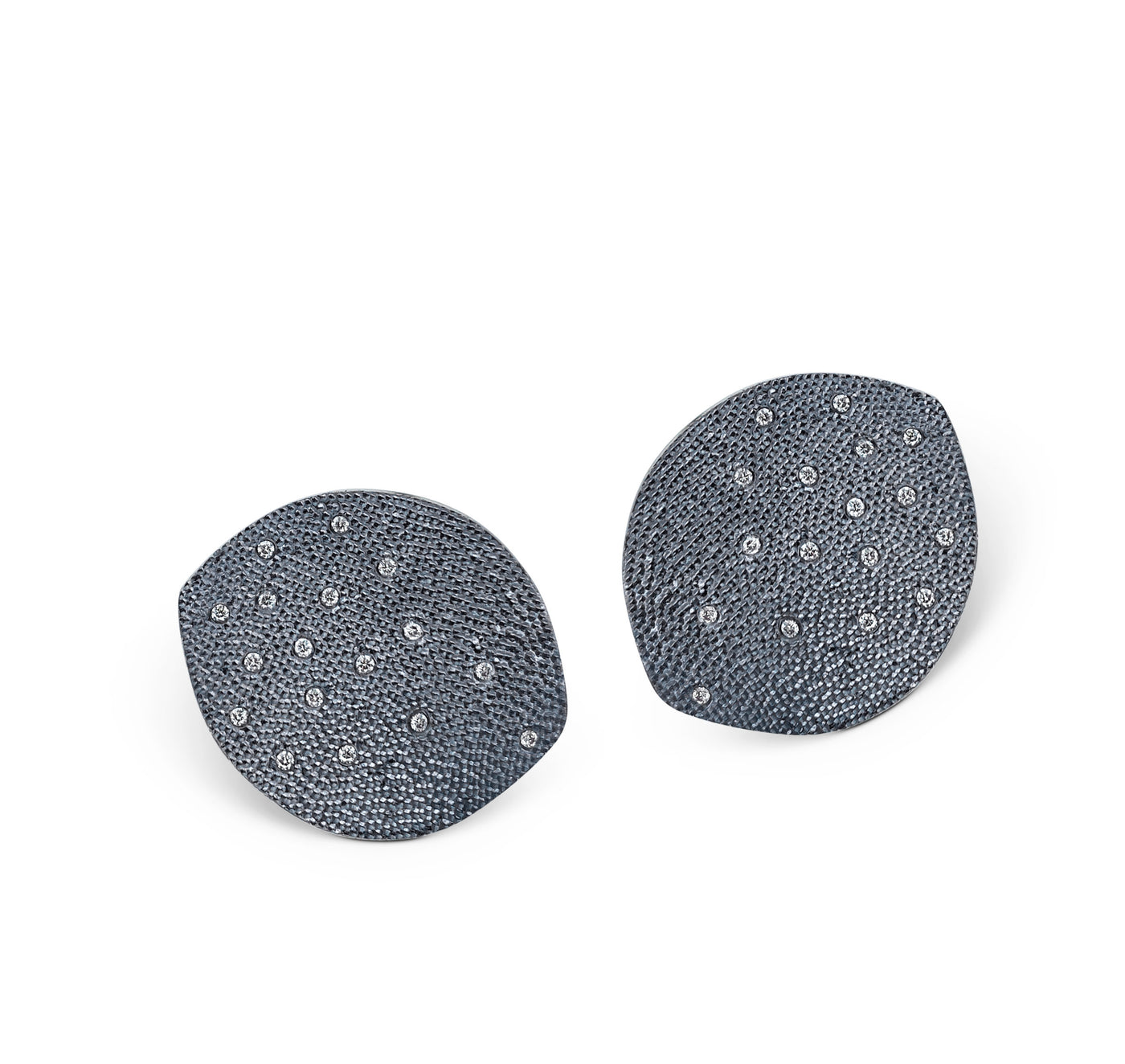 Leaf Shaped Earrings with Diamonds