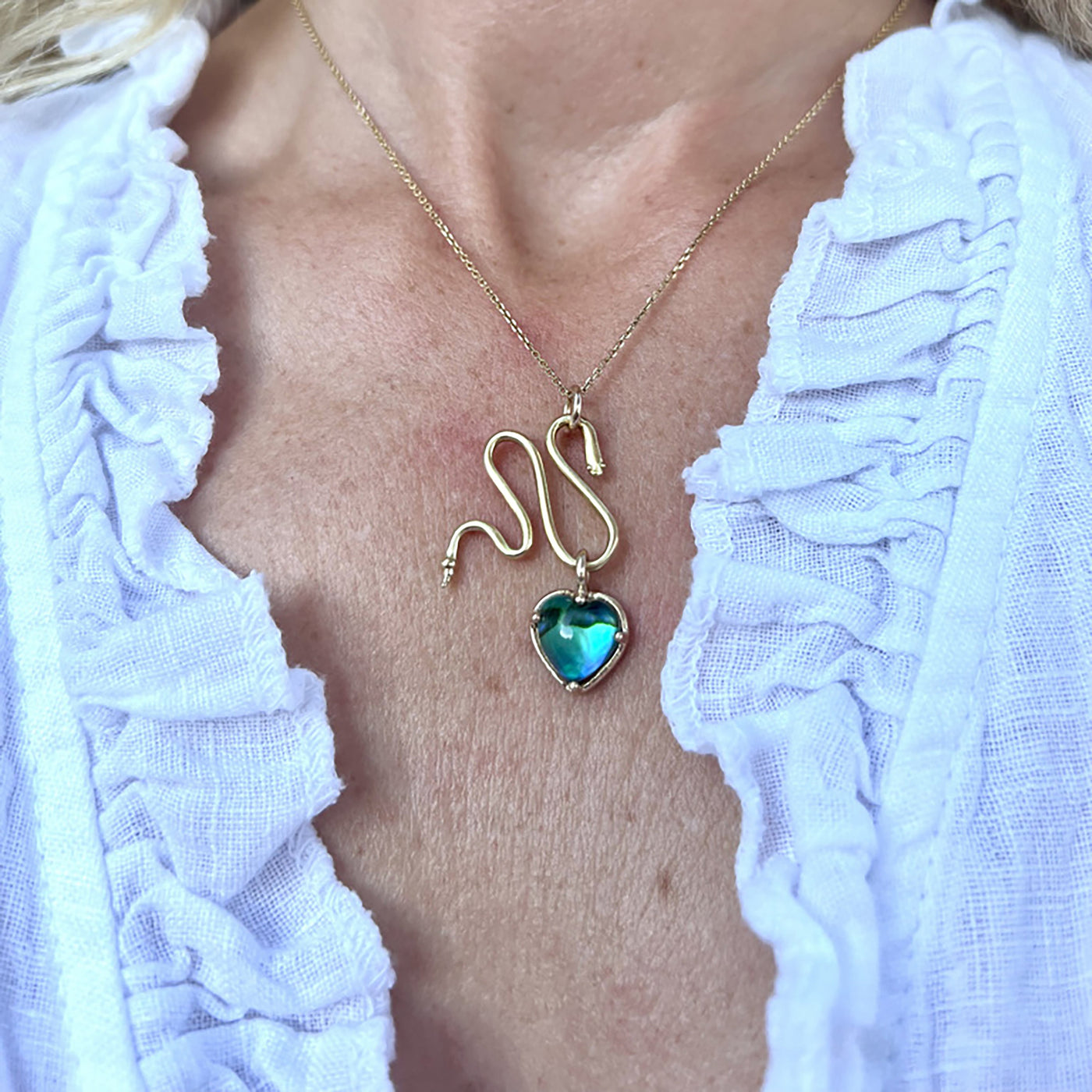 Gold Snake Pendant Necklace