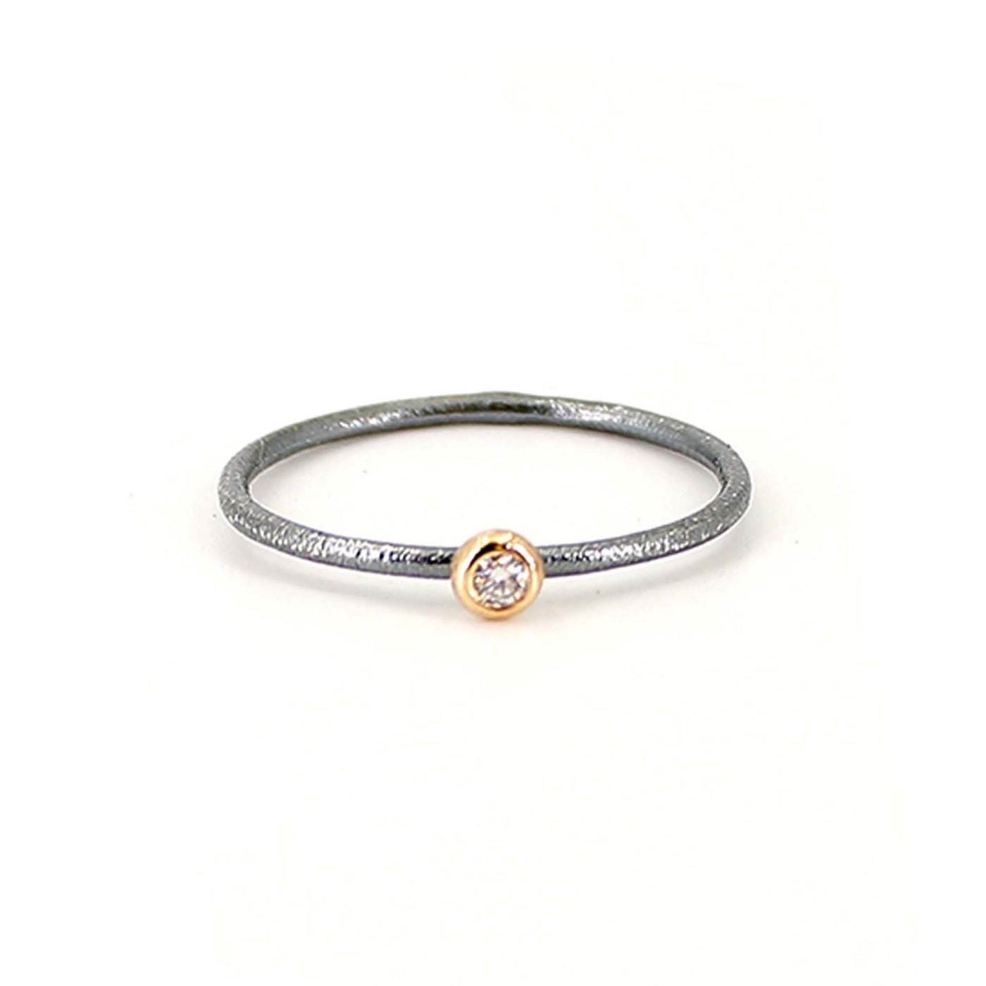 Single Diamond Stacking Ring