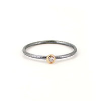 Single Diamond Stacking Ring
