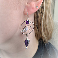 Purple Asymmetric Earrings