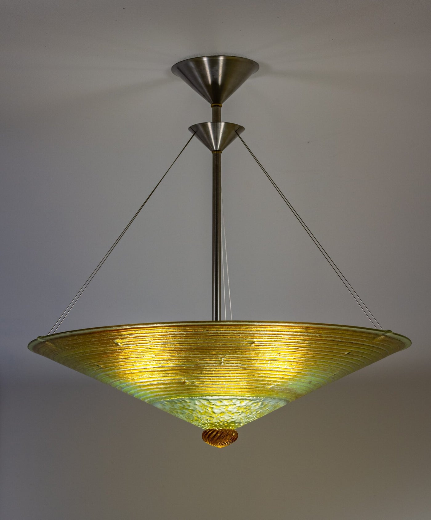 Gold Concentric Circle Glass Chandelier