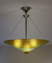 Gold Concentric Circle Glass Chandelier