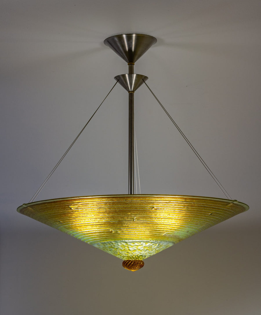 Gold Concentric Circle Glass Chandelier