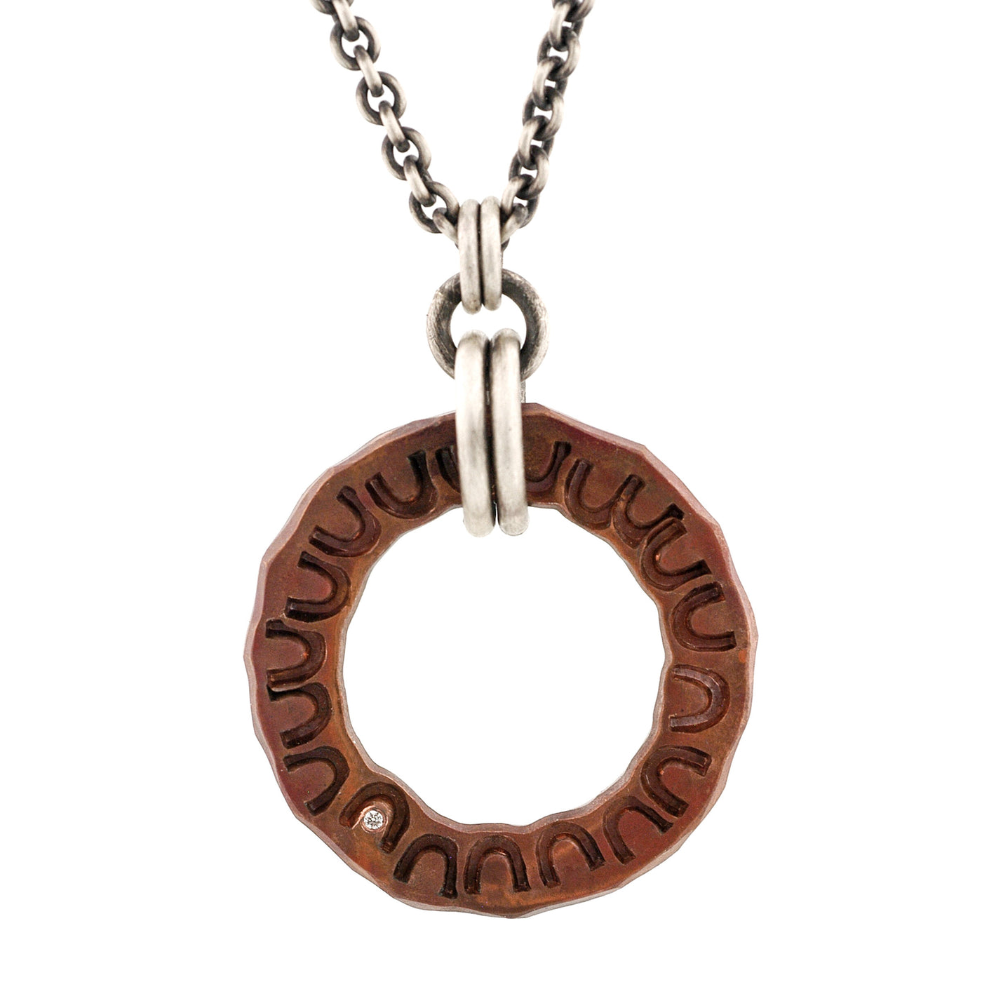 Stamped Copper Circle Pendant