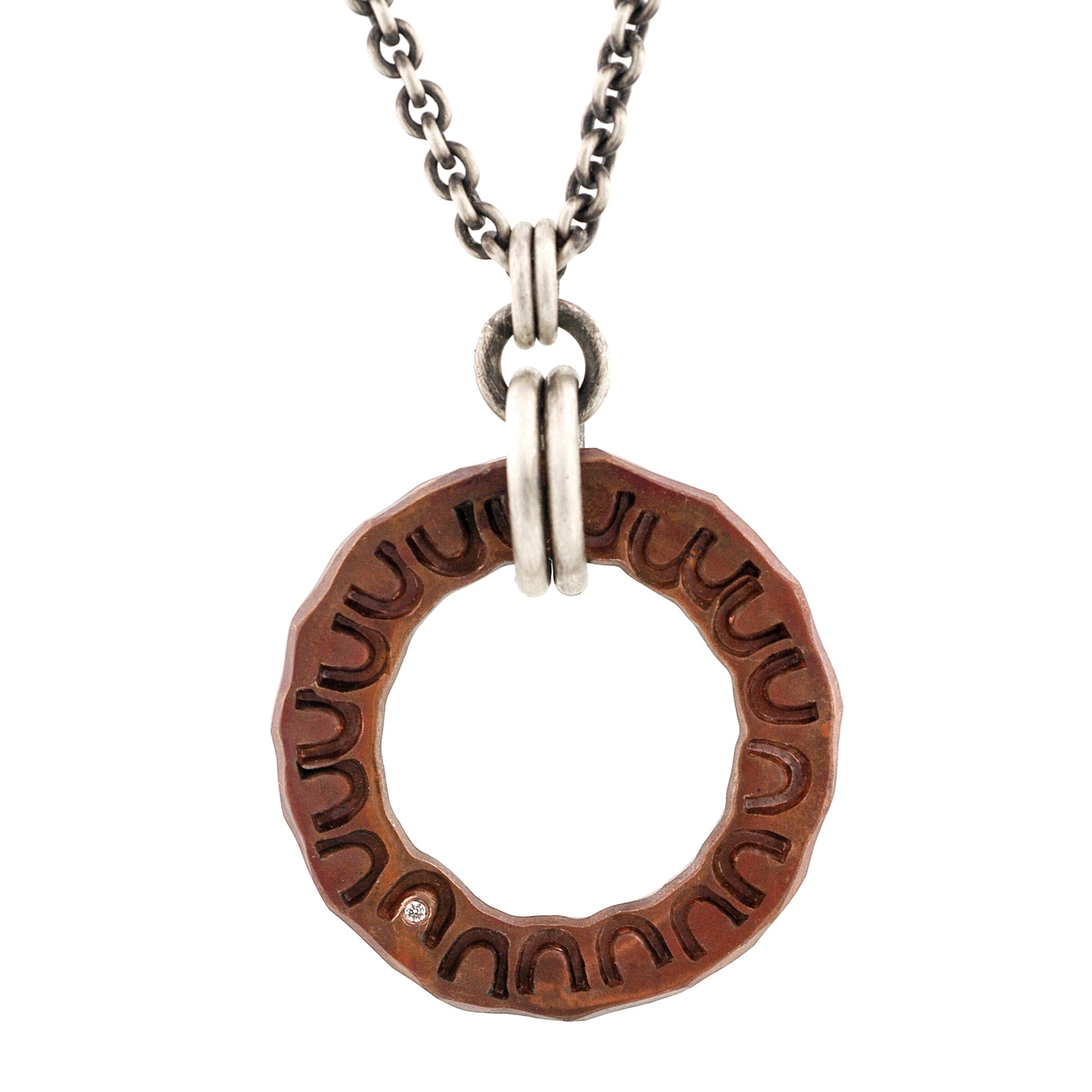 Stamped Copper Circle Pendant