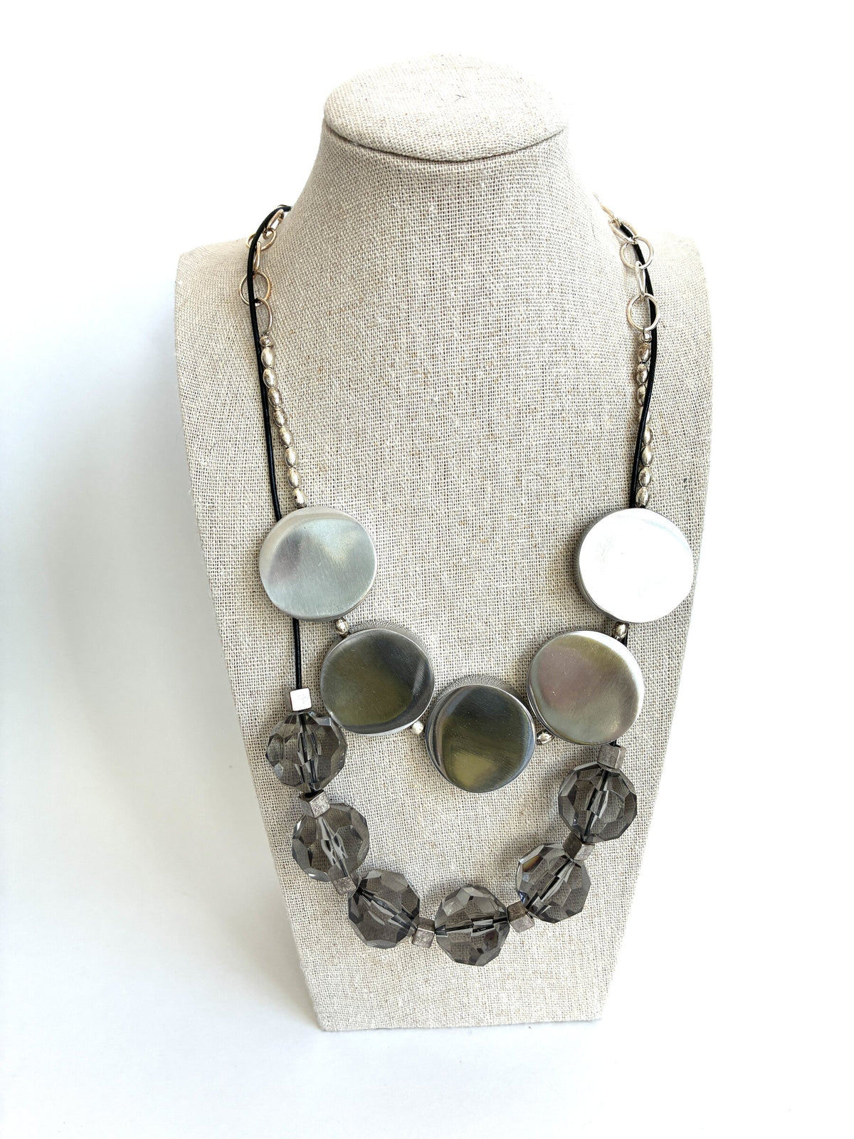 Silver Duo Necklace Set