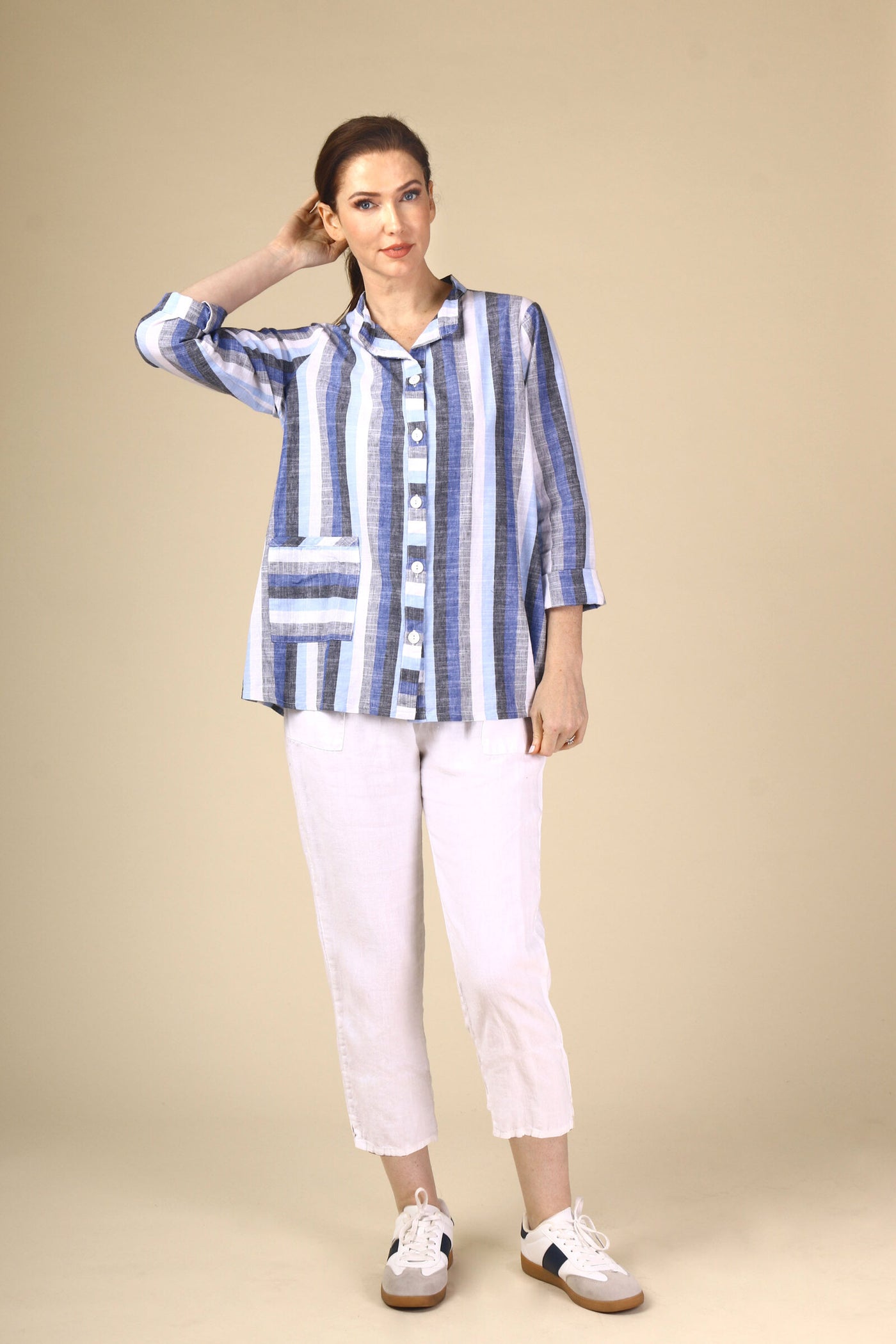 Blue & White Stripe
