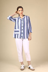 Blue & White Stripe