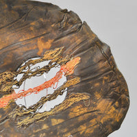 Matte Bronze Platter with Multi-Color Center