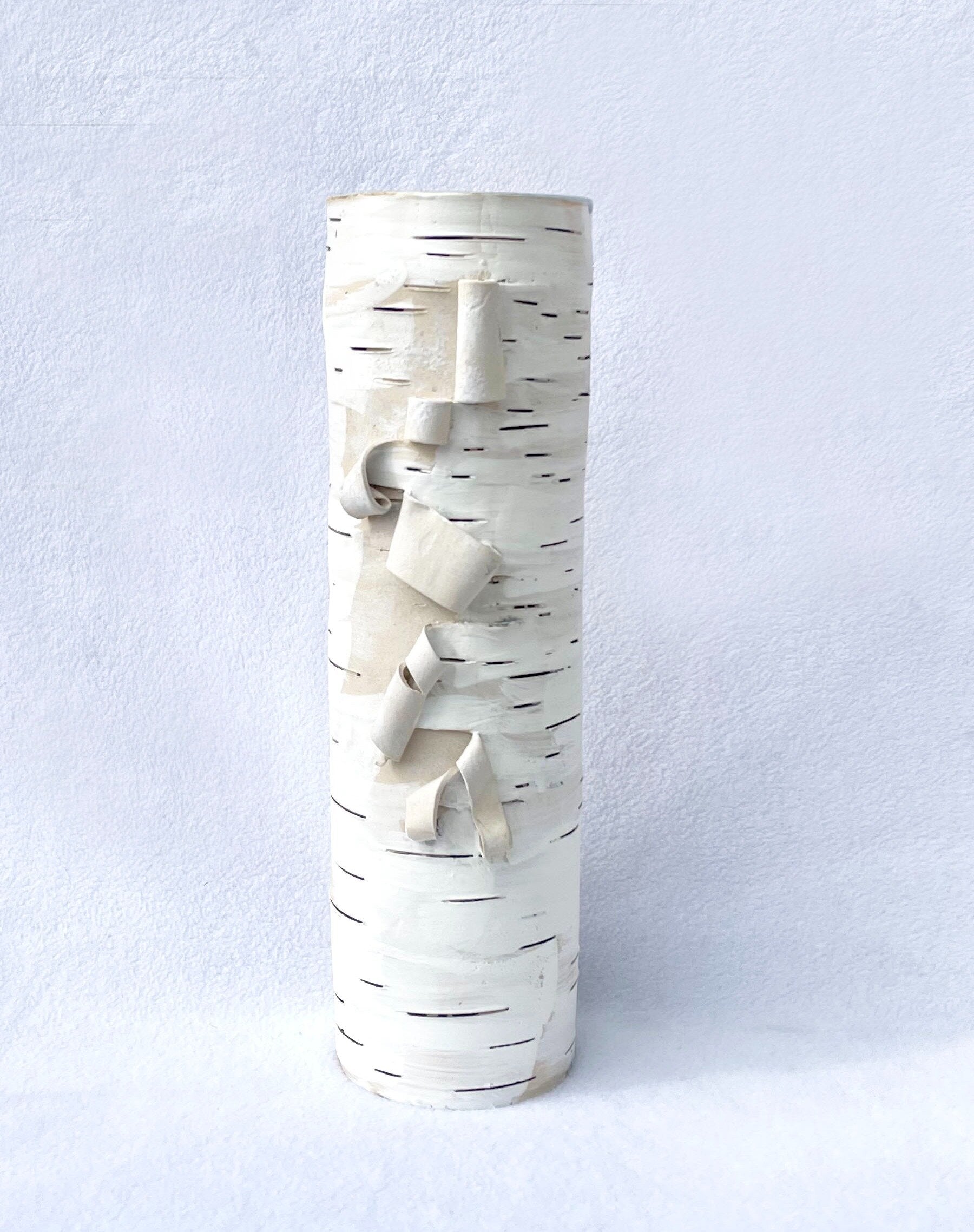 Birch Motif Vase with Green