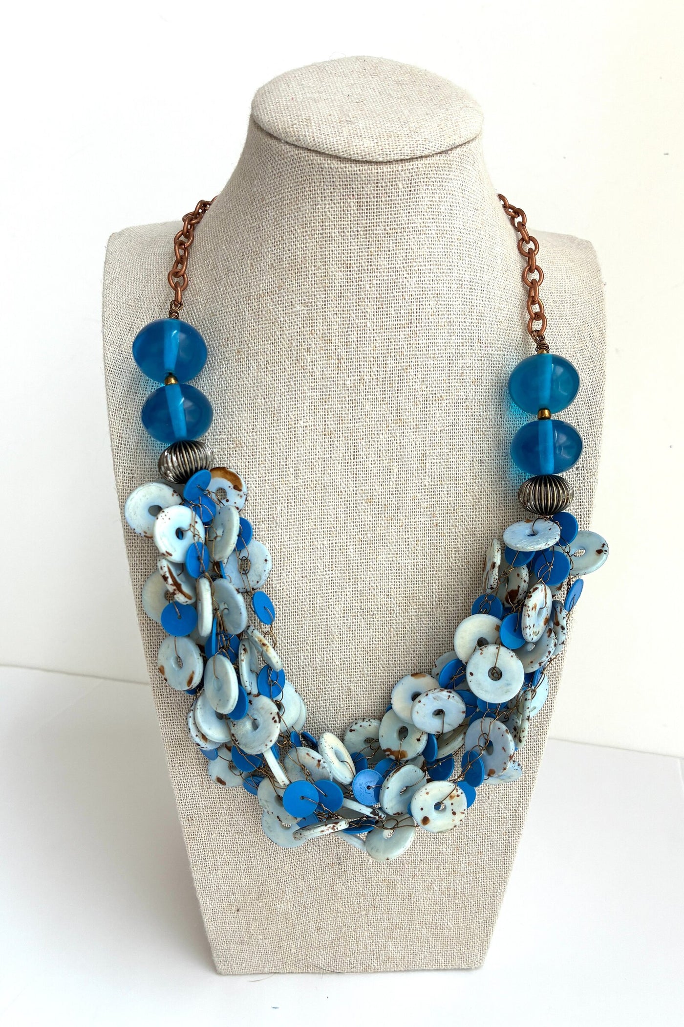 Blue and Rust Necklace