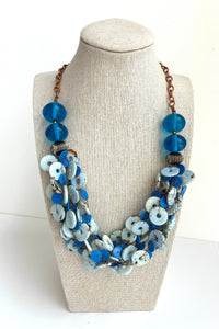 Blue and Rust Necklace