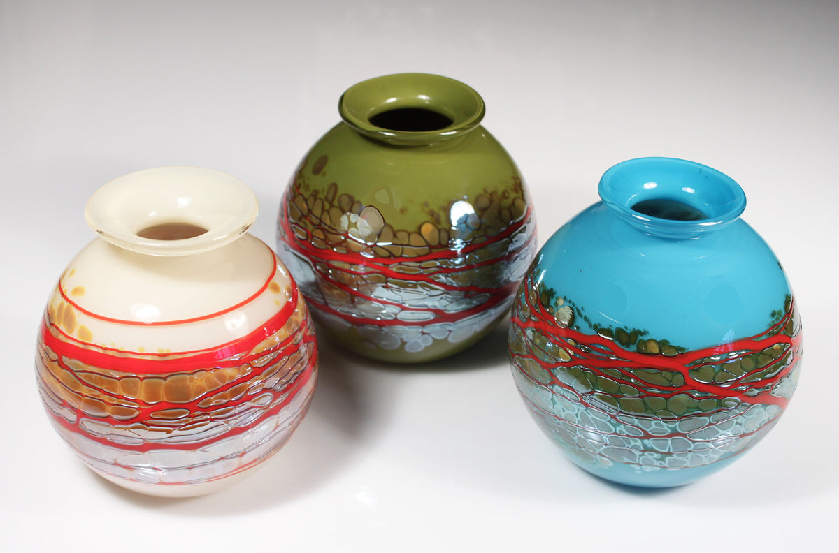 left to right: ivory, olive, robin's egg