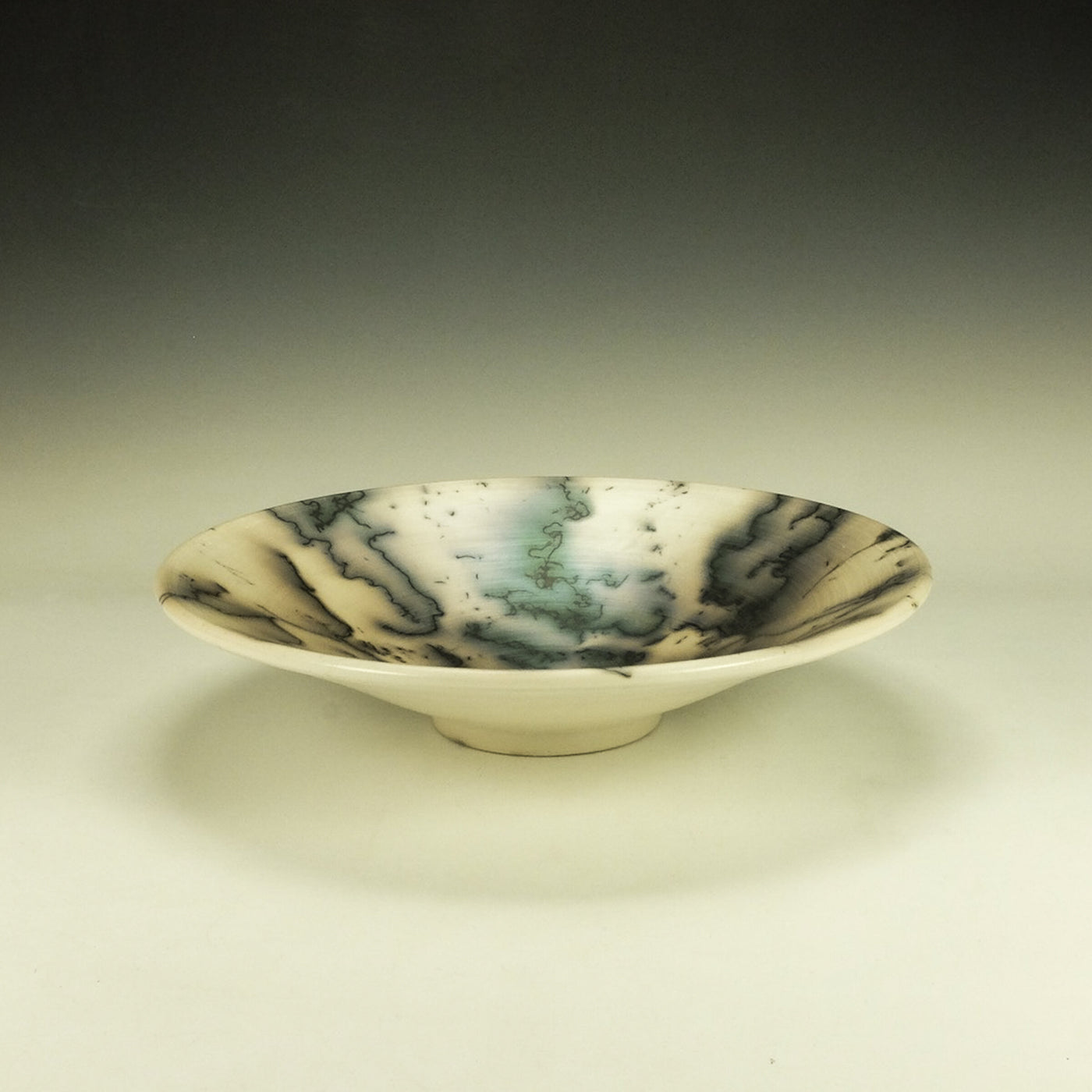 Naked Raku Bowl with Green Blush
