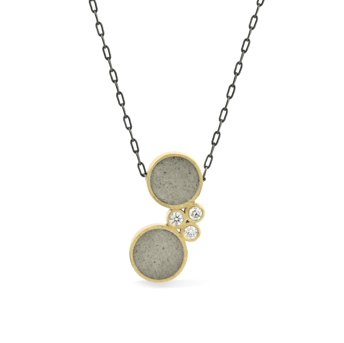 14k Yellow Gold with Gray Concrete