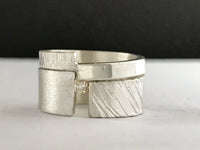 Polished and Textured Band with Wide diamond band
