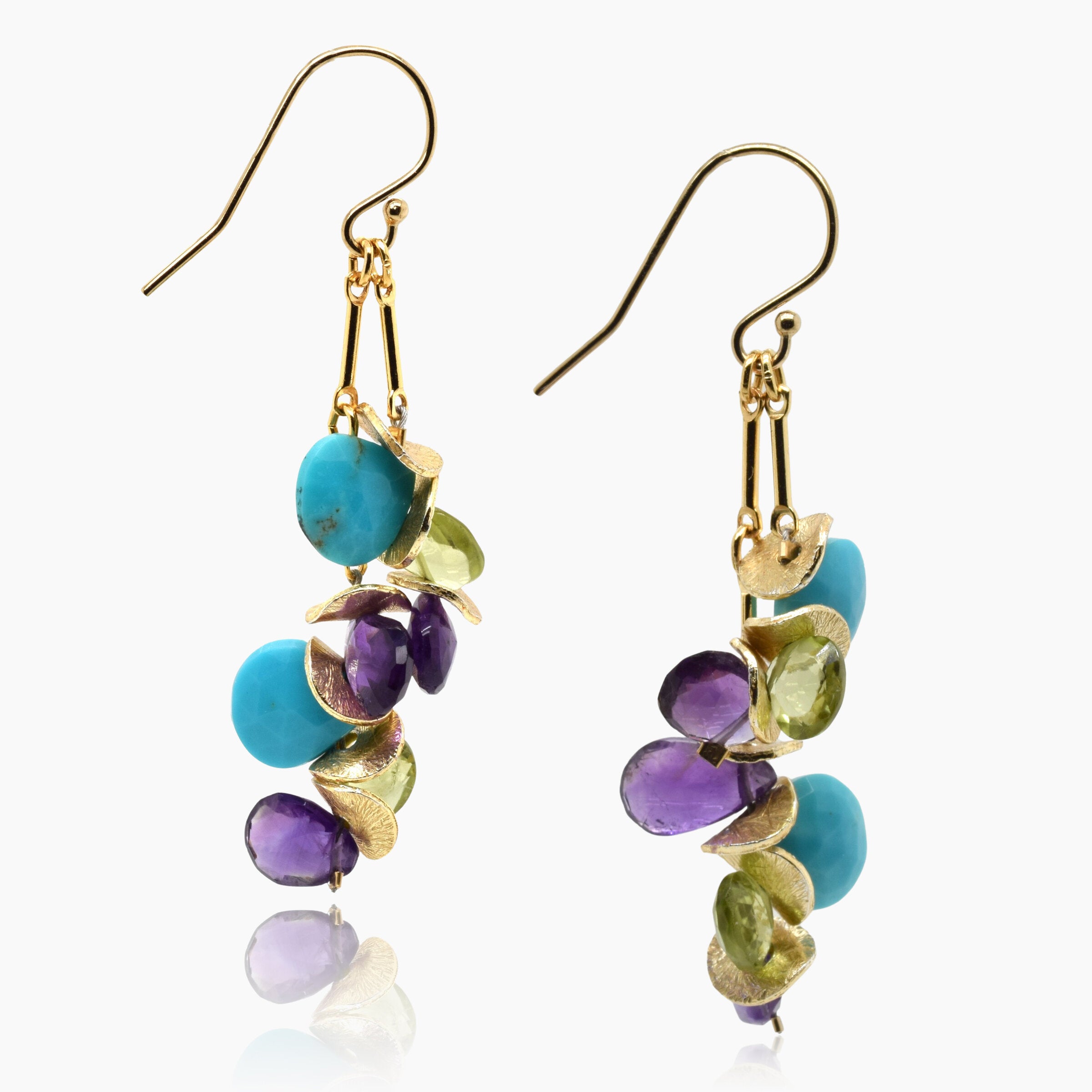 Turquoise, Peridot & Amethyst Signature Earrings