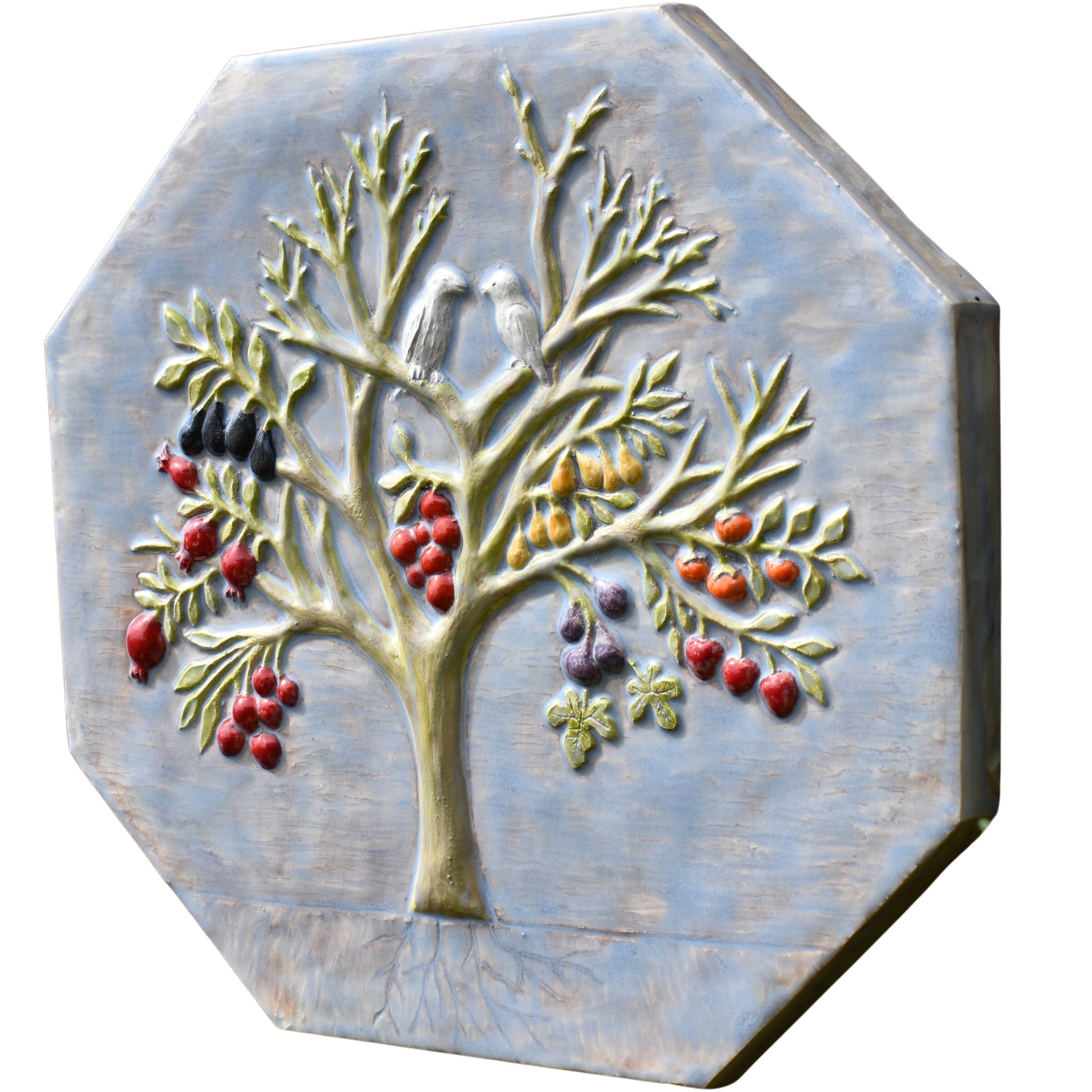 Magic Fruit Tree Octagon Wall Tile in Hyacinth