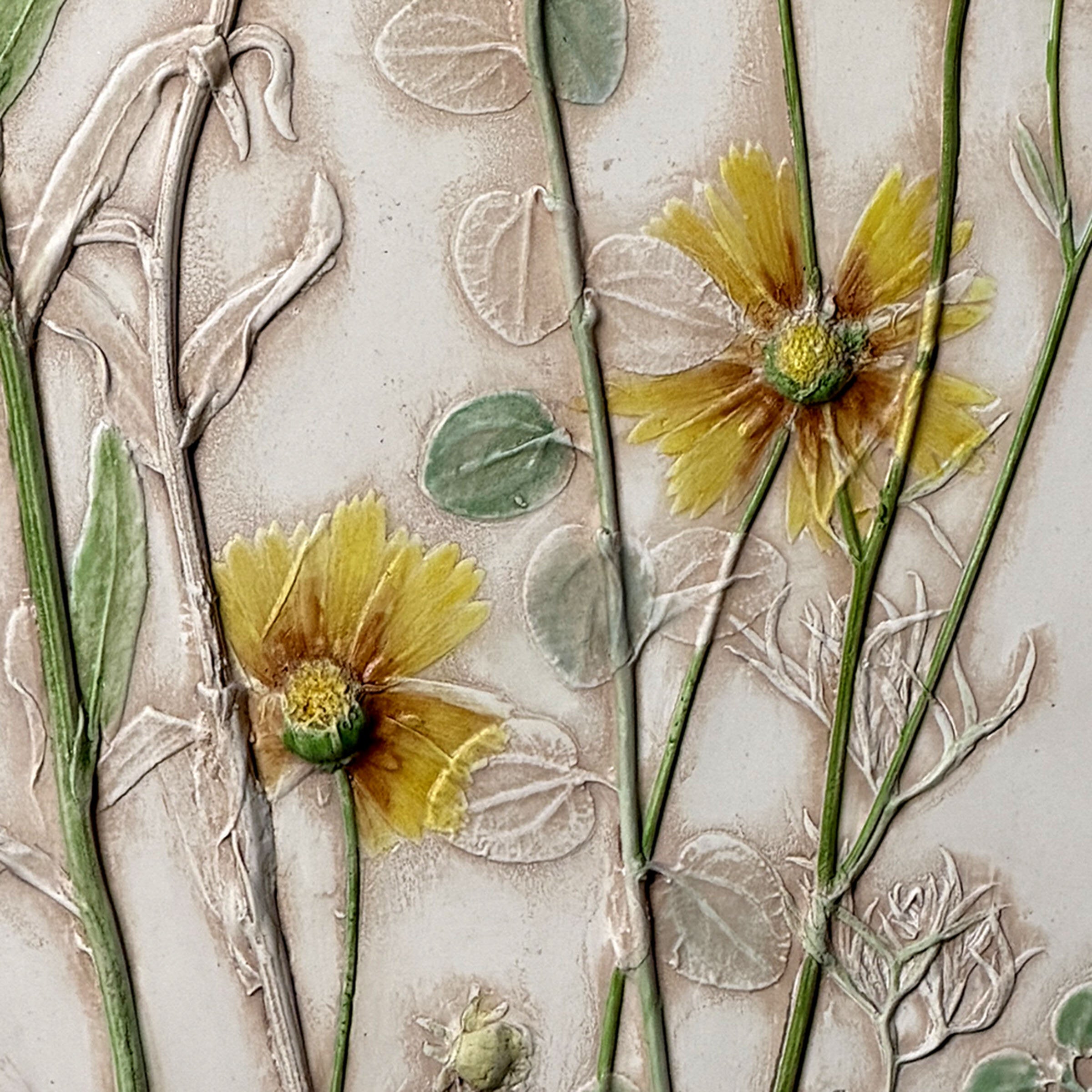 Blue Butterfly & Summer Flowers Oval Tile