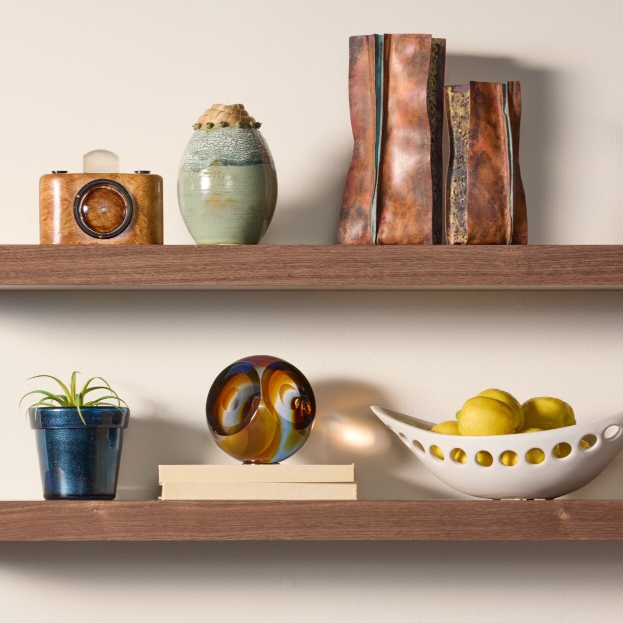 Glass Flower Pot, Earth Tones