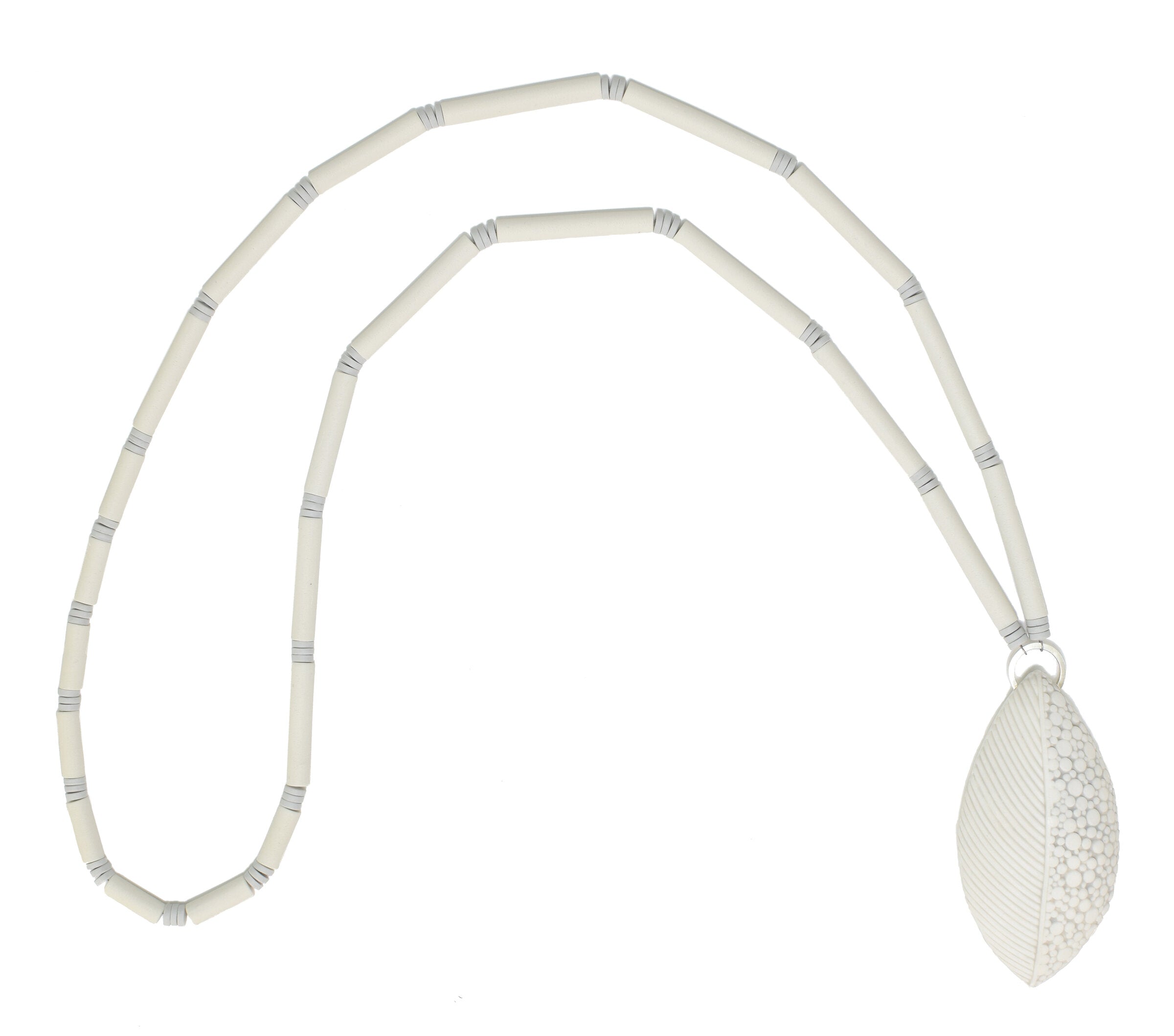 Ivory Textured Leaf Necklace