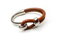 Brown/Silver Lasso Hook & Slide Bracelet