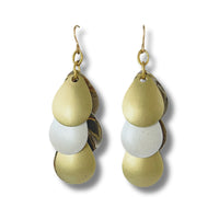 Gold & White Linear Earrings
