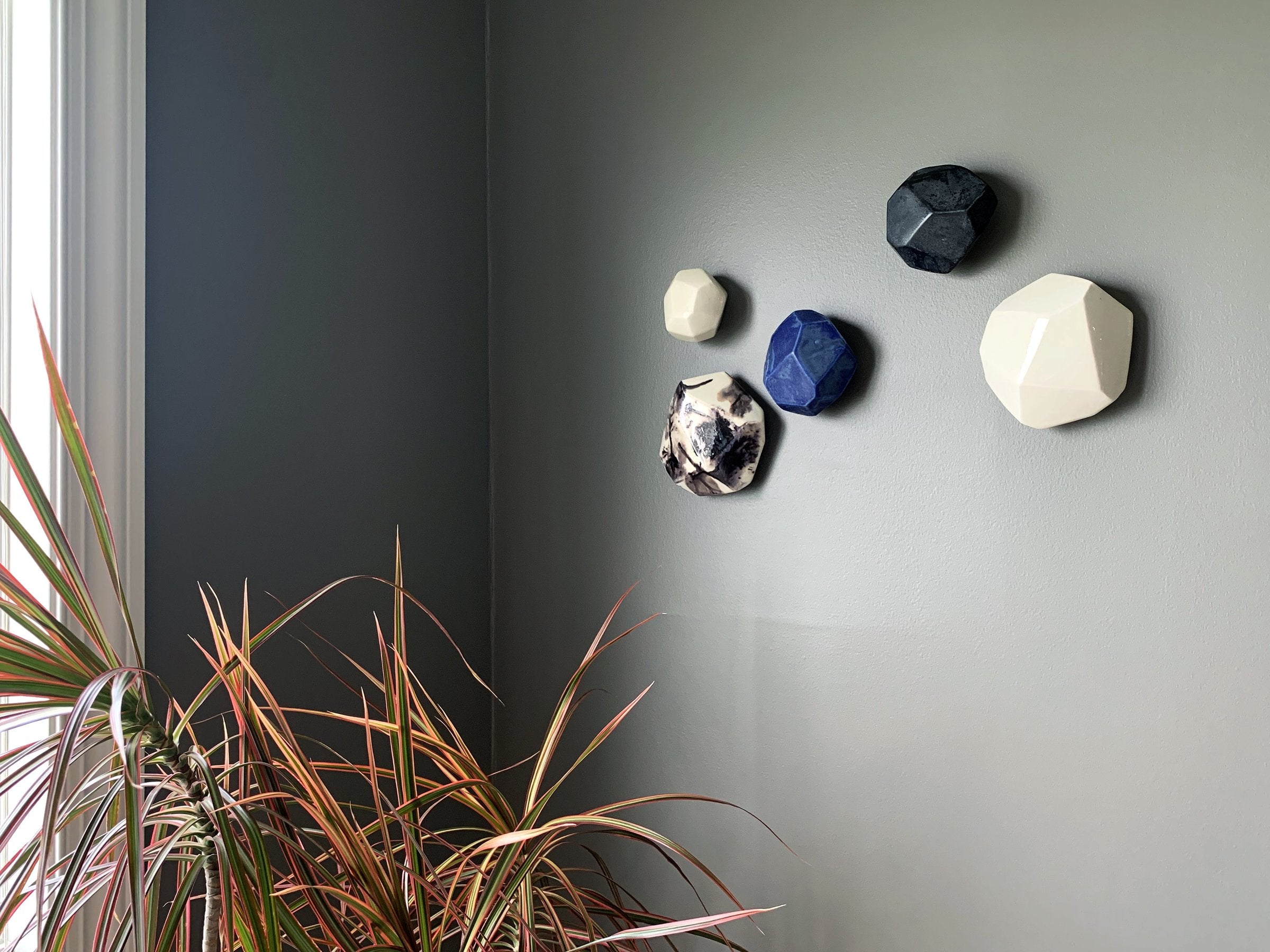 Set of Five Geo Wall Stones