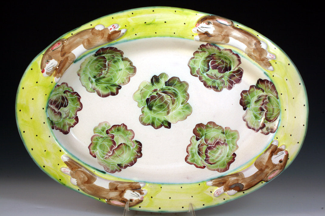 Rabbit & Lettuce Oval Platter