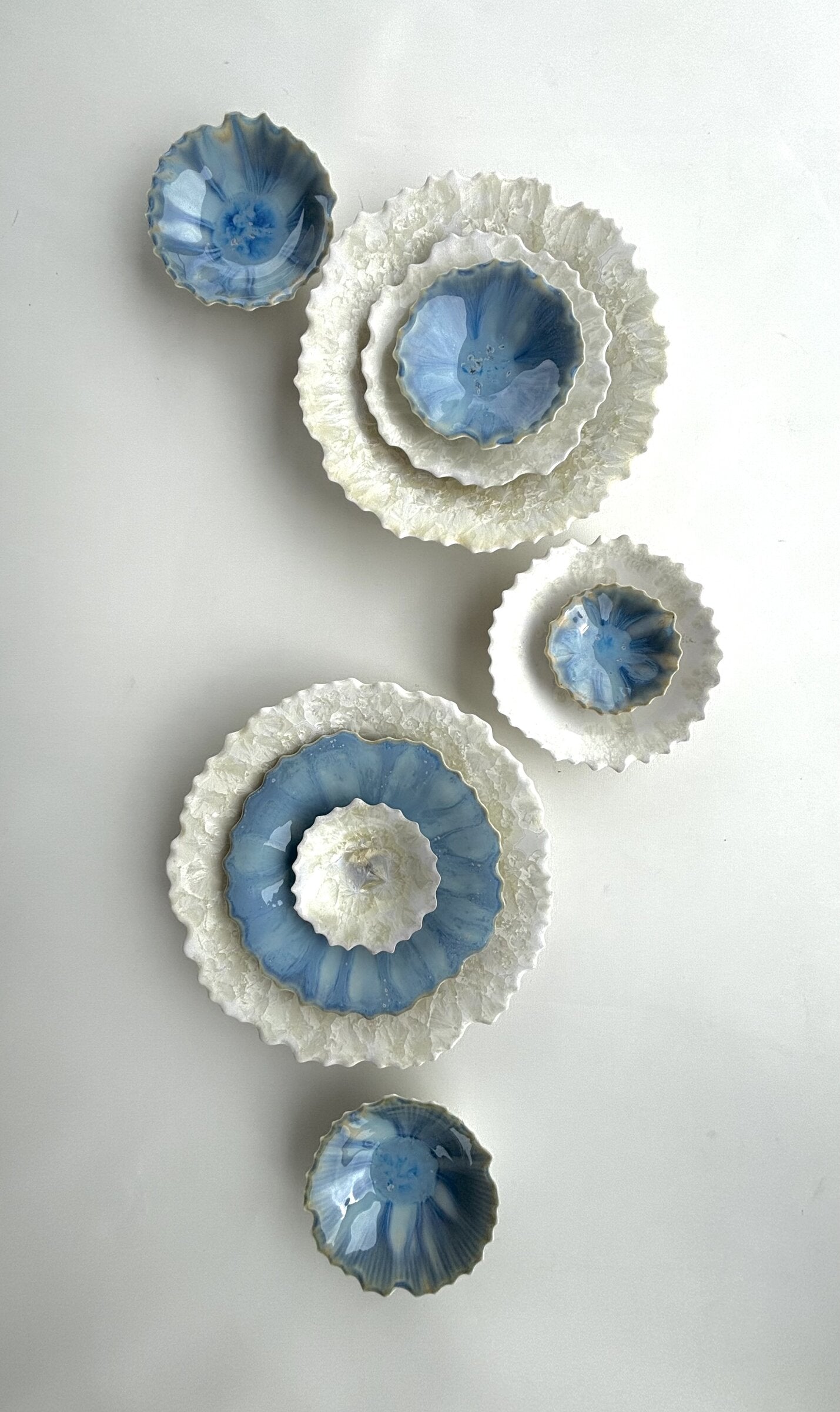 Ivory and Blue Porcelain Wall Set II
