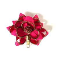Hot Pink Flower Zipper Pin